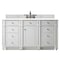 James Martin Vanities Bristol 60in Single Vanity, Bright White w/ 3 CM White Zeus Quartz Top 157-V60S-BW-3WZ - alternate 1